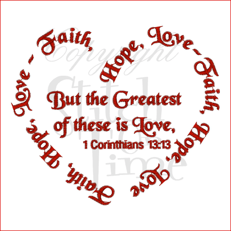 Sayings (1614) Hope Love Faith 5x7