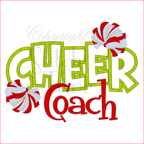 Sayings (1632) Cheer Coach Applique 6x10