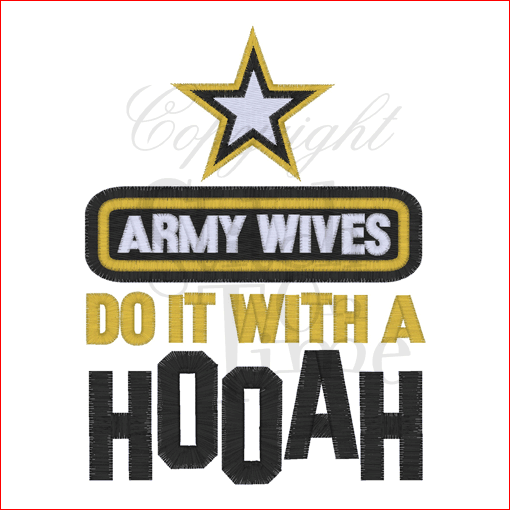 Sayings (1650) Army Wives do it with Hooah 5x7