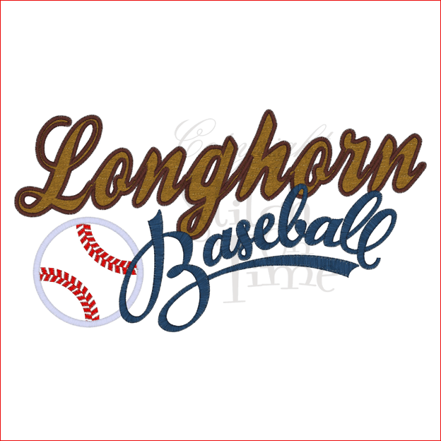 Sayings (1783) Longhorn Baseball Applique 6x10