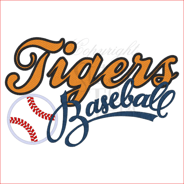 Sayings (1818) Tigers Baseball Applique 5x7