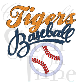 Sayings (1796) Tigers Baseball Applique 4x4
