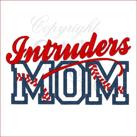 Sayings (1809) Intruders Mom Softball Applique 5x7