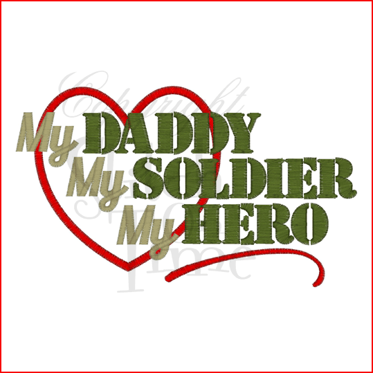 Sayings (1968) Daddy Hero Applique 5x7
