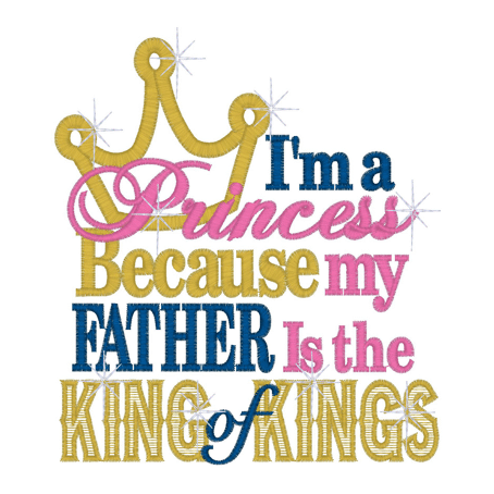 Sayings (2112) King of Kings Applique 4x4
