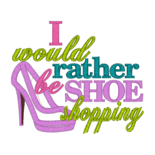 Sayings (2119) Shoe Shopping Applique 4x4