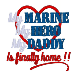 Sayings (2155) Marine Hero Daddy 4x4