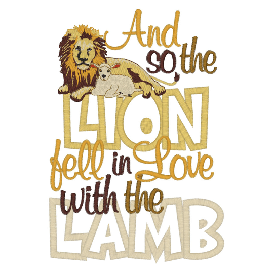 Sayings (2230) Lion & Lamb Applique 5x7 5x7