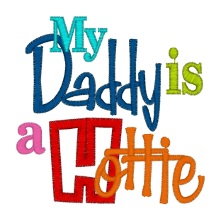 Sayings (2847) Daddy Hottie Applique 4x4