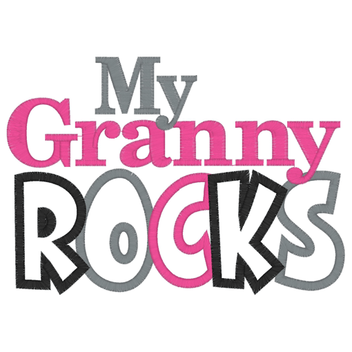 Sayings (2886) Granny Rocks Applique 5x7