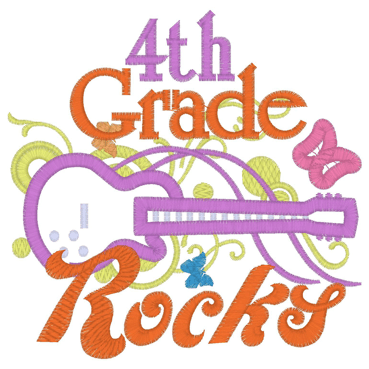 Sayings (2899) 4th Grade Rocks Applique 5x7