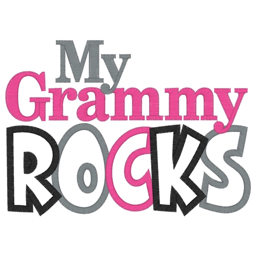 Sayings (3038) My Grammy Rocks Applique 5x7
