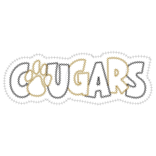 Sayings (3145) Cougars Applique 5x7