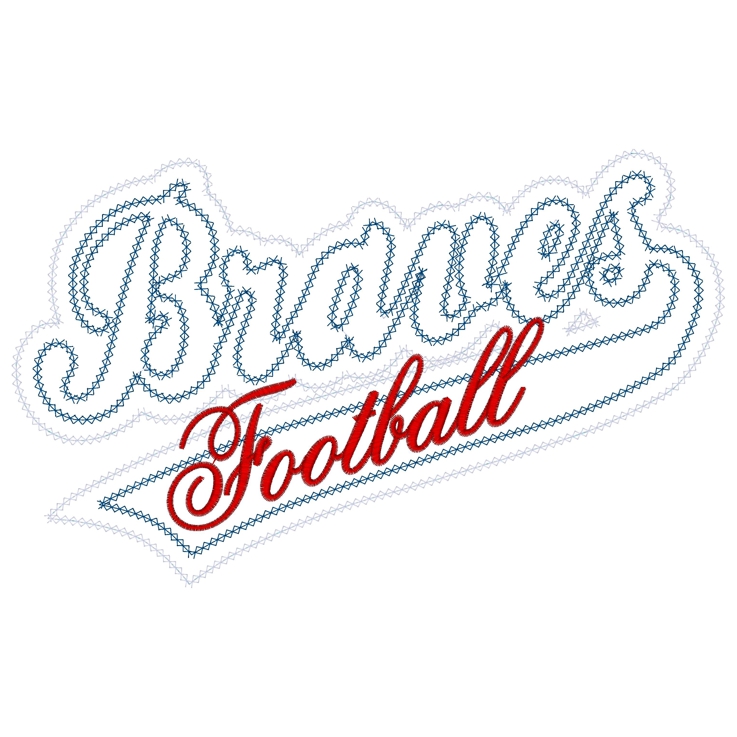 Sayings (3159) Braves Football Applique 6x10