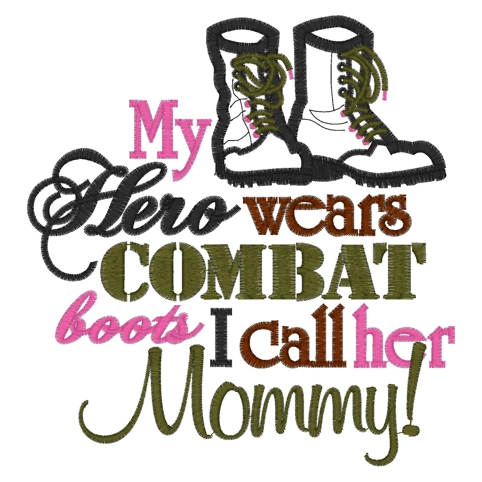 Sayings (3162) Mommy Hero Applique 6x10