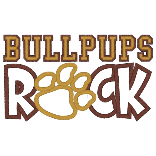 Sayings (3187) Bullpups Rock Applique 5x7