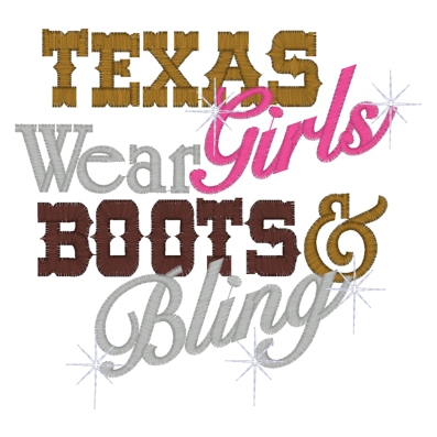 Sayings (3202) Texas Girls Boots & Bling 5x7