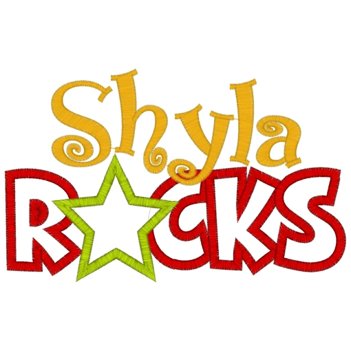 Sayings (3227) Shyla Rocks Applique 5x7