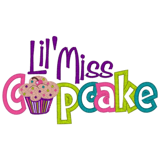 Sayings (3258) Lil Miss Cupcake Applique 5x7