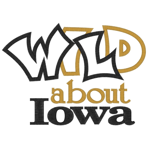 Sayings (3313) Wild About Iowa Applique 5x7