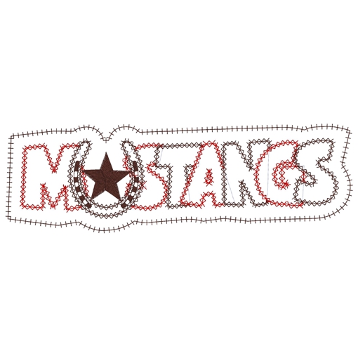 Sayings (3344) Mustangs Applique 5x7