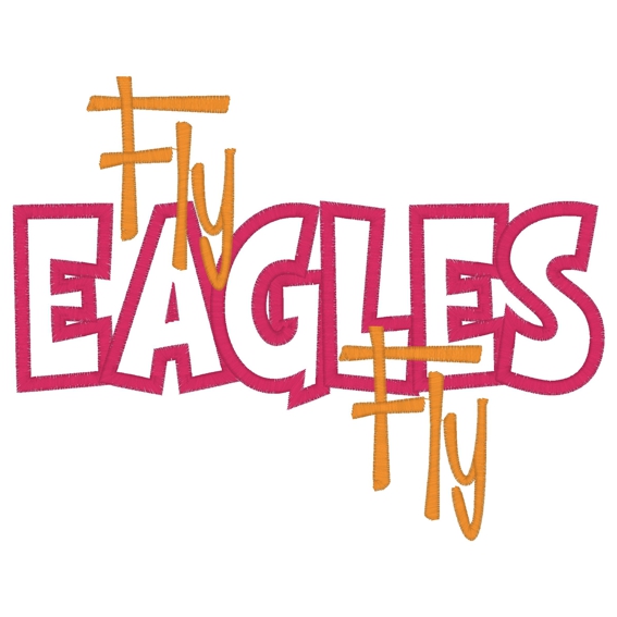 Sayings (3349) ...Fly Eagles Fly Applique 6x10