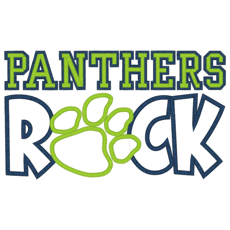 Sayings (3393) ...Panthers Rock Applique 6x10