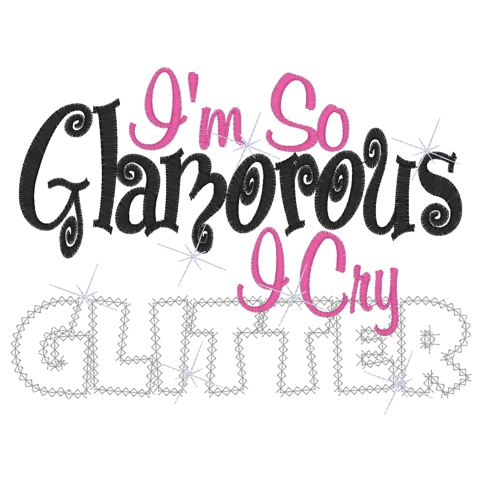 Sayings (3429) ...Cry Glitter Applique 5x7