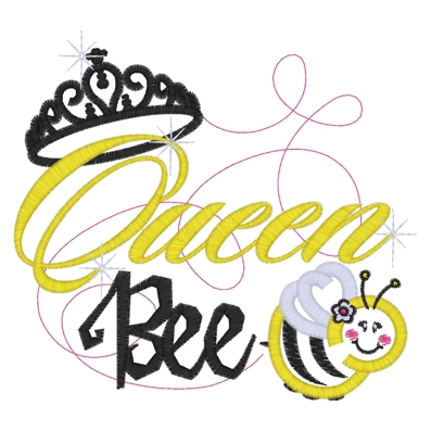 Sayings (3467) ...Queen Bee Applique 5x7