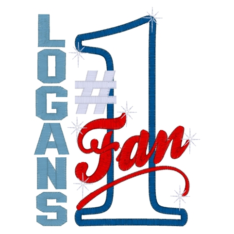 Sayings (3527) ...Logans #1 Fan Applique 5x7