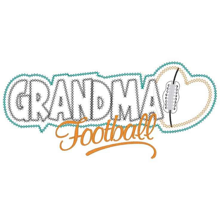 Sayings (3545) ...Football Grandma Applique 6x10