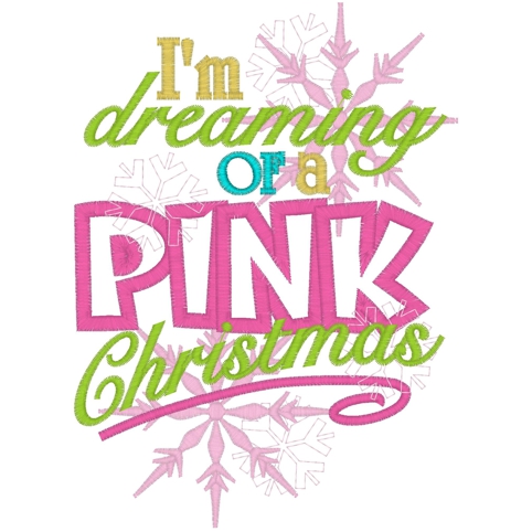 Sayings (3619) ...Pink Christmas Applique 5x7