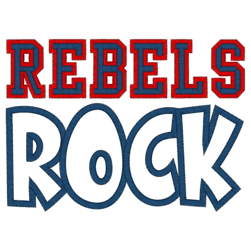 Sayings (3673) ...Rebels Rock Applique 5x7