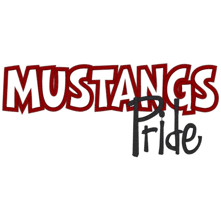 Sayings (3742) Mustangs Pride Applique 6x10