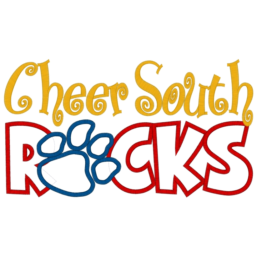Sayings (3750) Cheer South ROCKS Applique 7x12