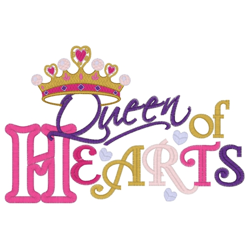 Sayings (3762) Queen Of Hearts Applique 5x7