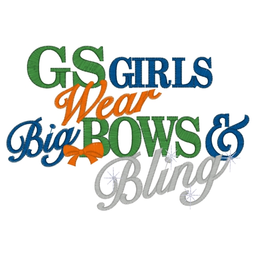 Sayings (3825) GS Girls Bows & Bling 5x7