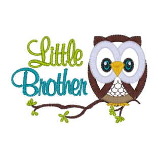 Sayings (3833) Little Brother Owl Applique 4x4