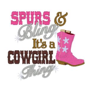 Sayings (3867) Spurs & Bling Cowgirl Thing 4x4