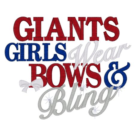 Sayings (3874) Giants Girls Bows & Bling 5x7