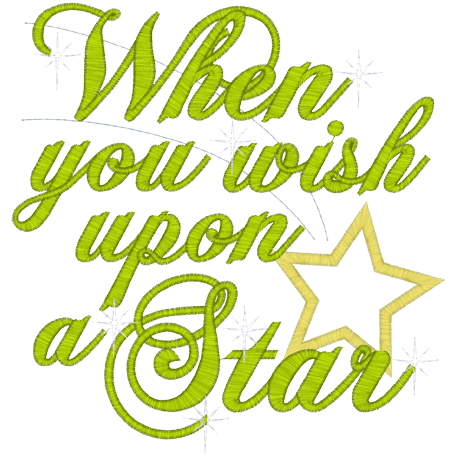 Sayings (A391) Wish upon a star Applique 5x7