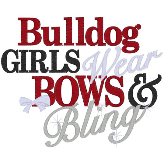 Sayings (3941) Bulldog Bows & Bling 6x10