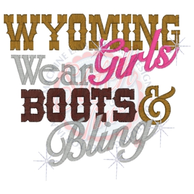 Sayings (4149) Wyoming Girls Boots & Bling 5x7