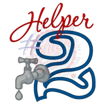 Sayings (4168) Helper #2 Plumber Applique 5x7