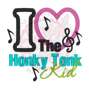 Sayings (4202) Honky Tonk Kid Applique 4x4