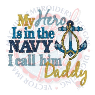 Sayings (4237) Daddy Hero Navy 4x4