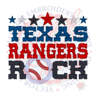 Sayings (4238) Rangers Rock Applique 4x4
