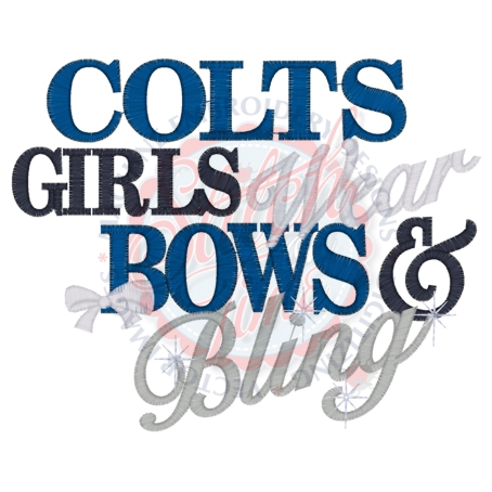 Sayings (4279) Colts Girls Bows & Bling 5x7