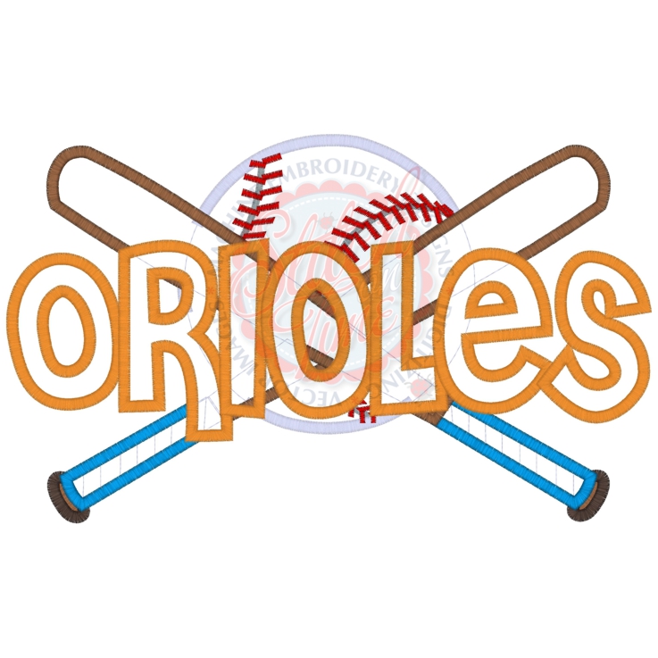 Sayings (4317) Orioles Baseball Applique 6x10