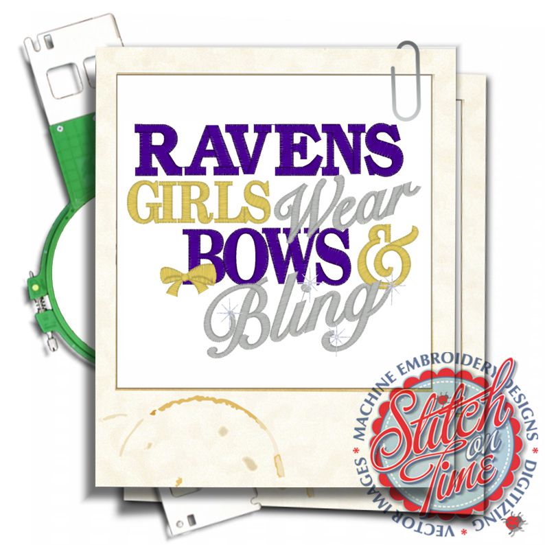 Sayings (4337) Ravens Girls Bows & Bling 5x7